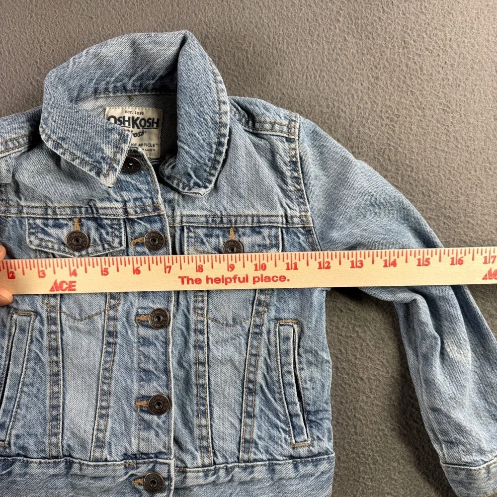 OshKosh B Gosh Jean Jacket Kid 4/4A Light Wash‎ Button Denim Boy Girl Western